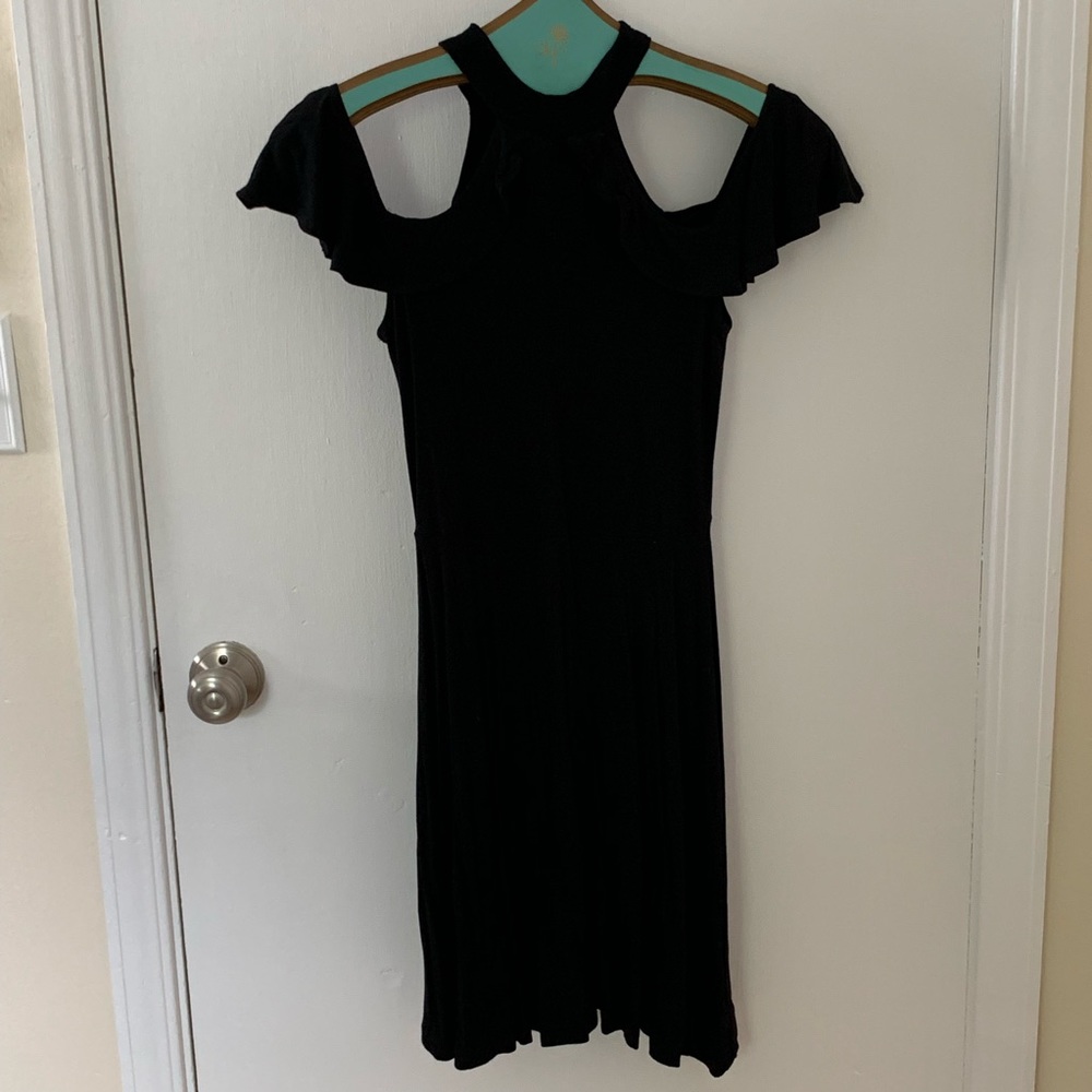 Francesca’s Black Cold Shoulder Dress NWOT